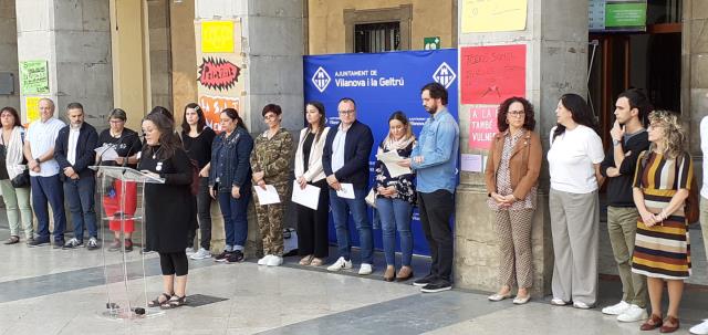 Lectura del manifest a la plaça de la Vila