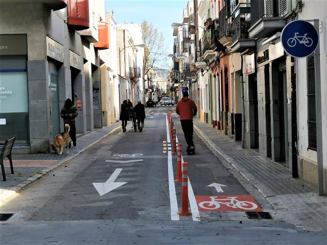 Ciclocarrer al carrer d'Hernani