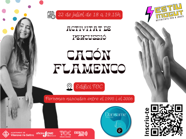 Activitat de percussió "Cajón flamenco" - 22 de juliol de 18 a 19.15h.