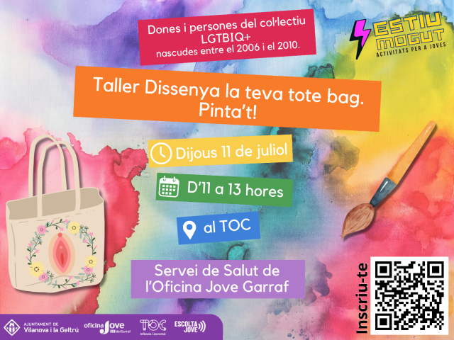 Dissenya la teva tote bag. Pinta't! - 11 de juliol d'11 a 13h.