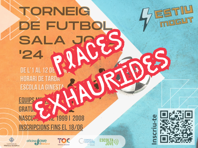 Torneig Futbol Sala Jove '24 - De l'1 de juny al 12 de juliol de 18 a 20h. *Dies i horari per confirmar.